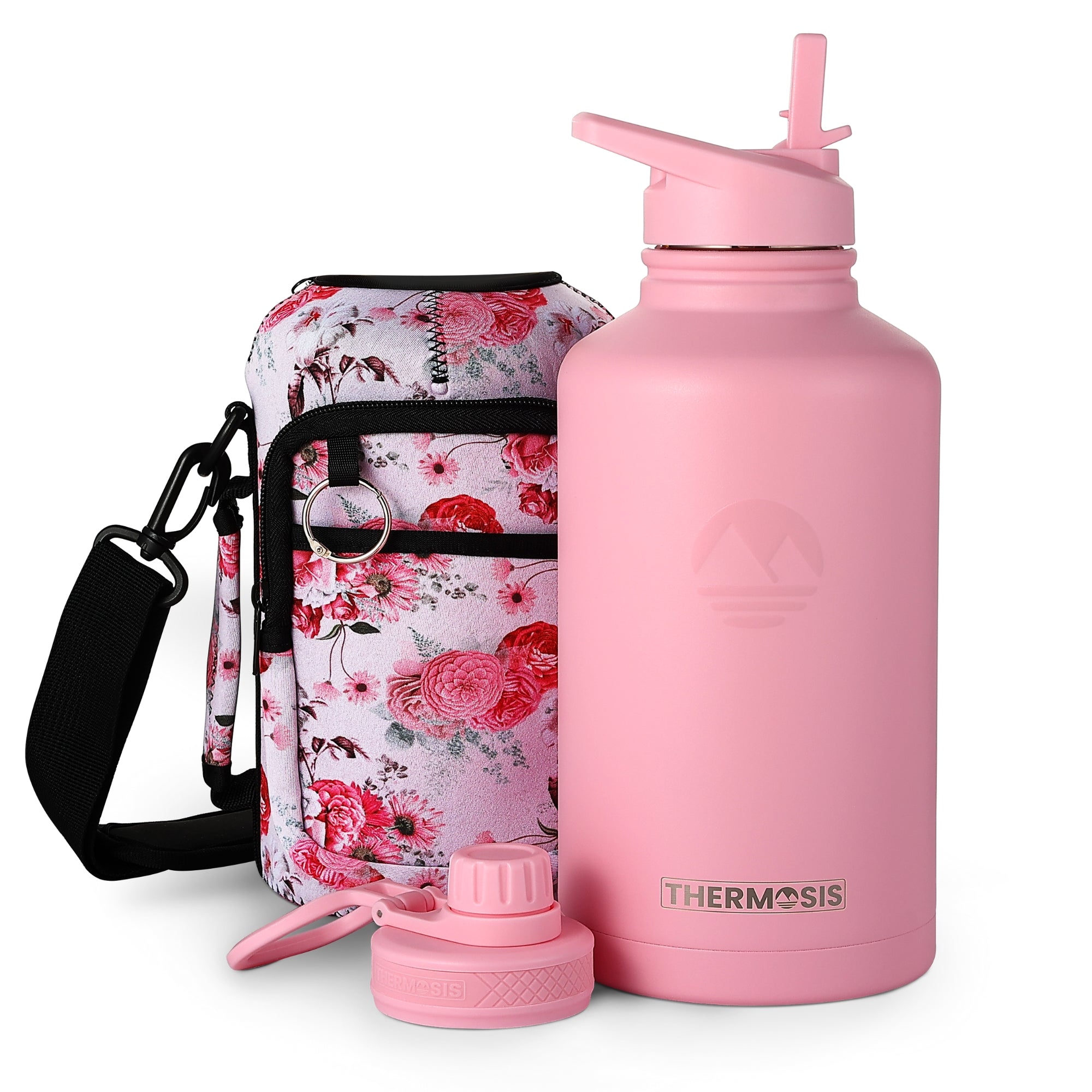 Insulated (64oz Sleeve) Stainless Steel Water Bottle - Pink – THERMOSIS