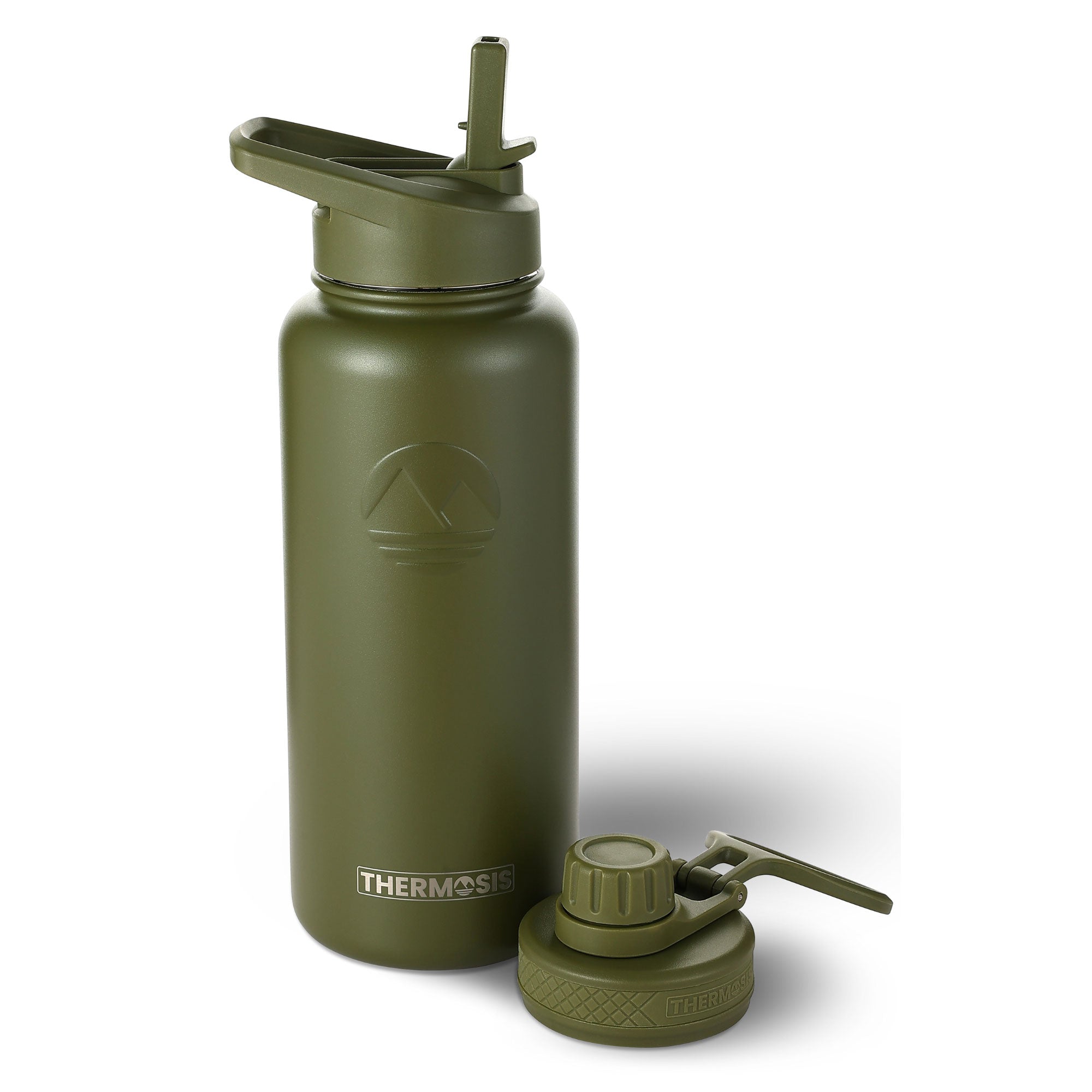 Insulated Olive Green Water Bottle 24 oz