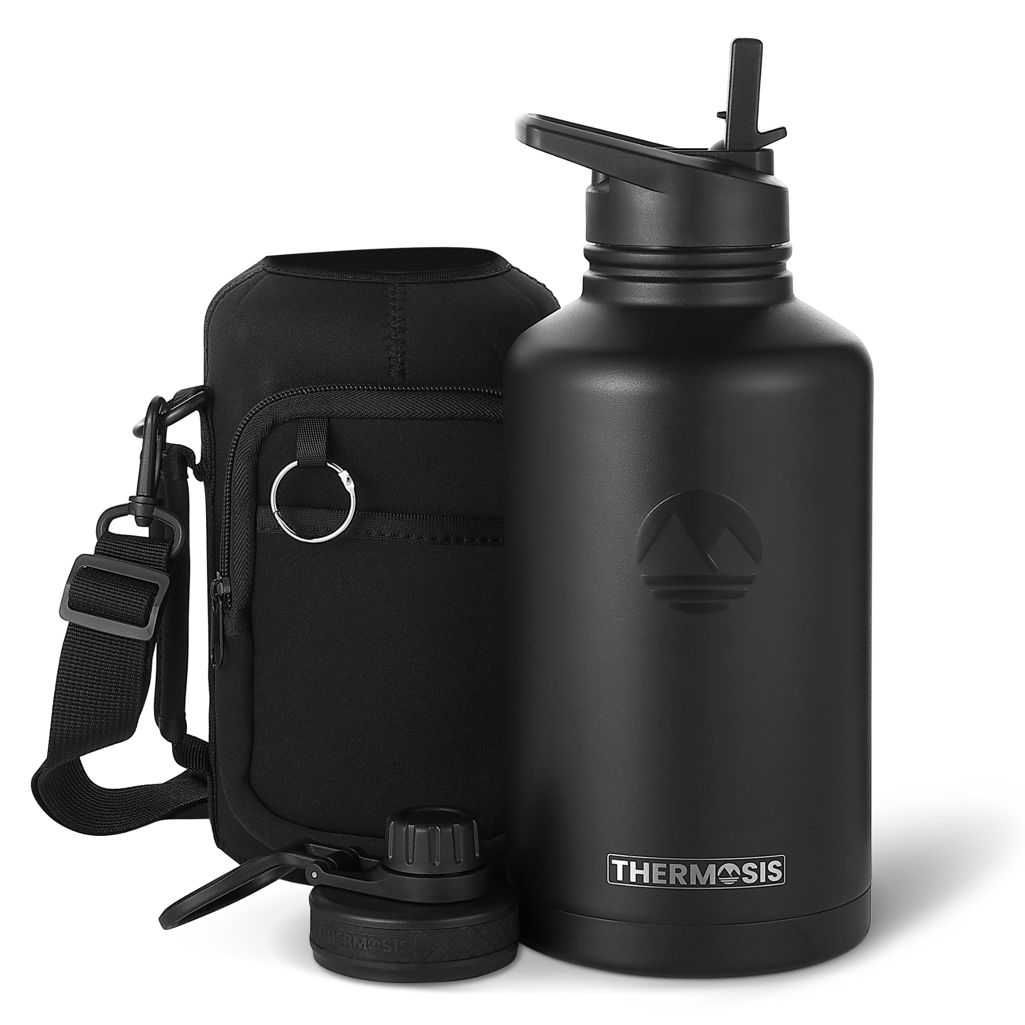 Insulated (64oz Sleeve) Stainless Steel Water Bottle - Black