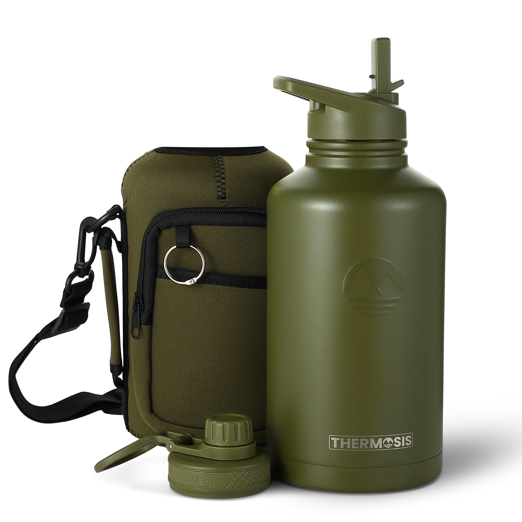 Insulated (64oz Sleeve) Stainless Steel Water Bottle - Army Green