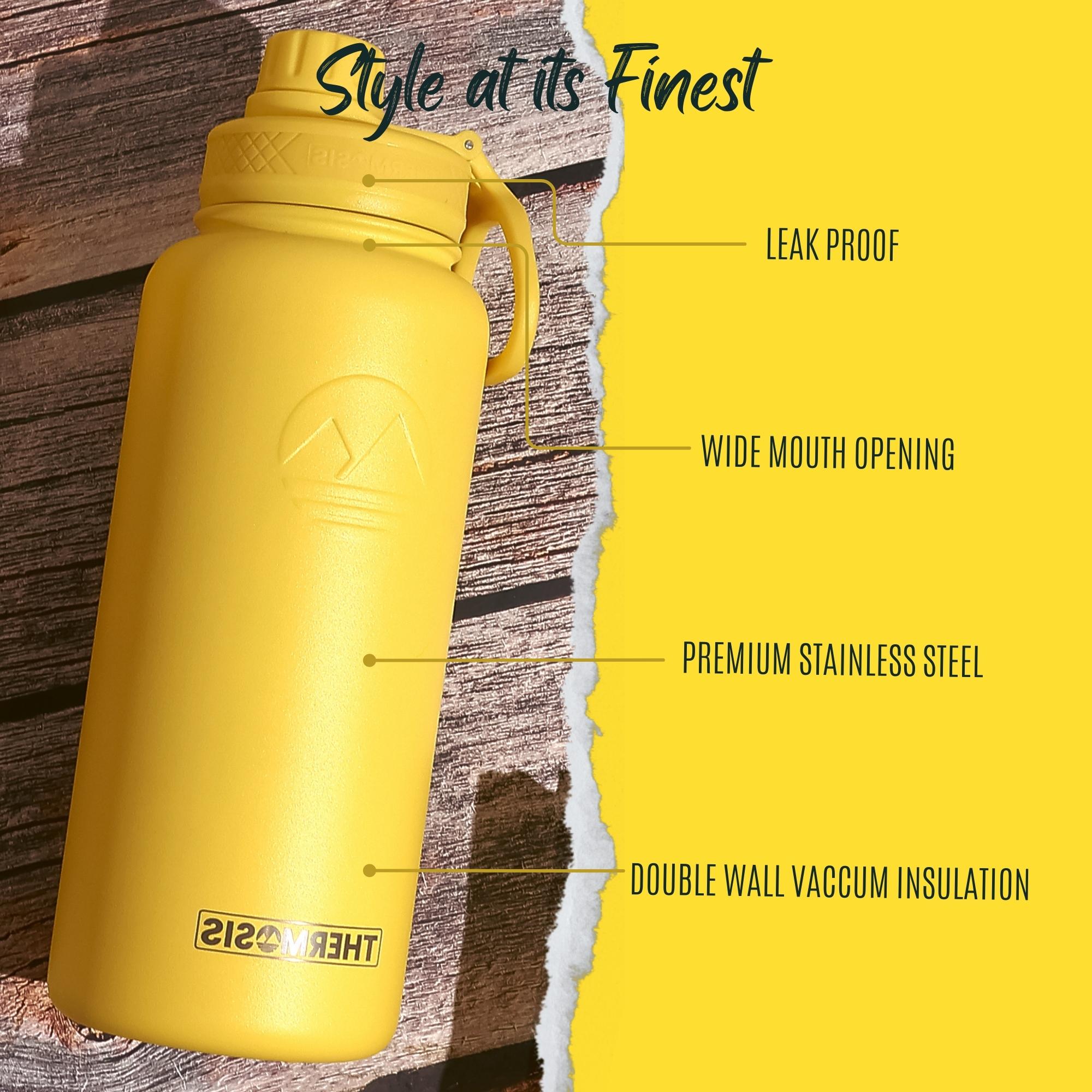 Insulated Stainless Steel Water Bottle Yellow 750 ml Thermo 9811