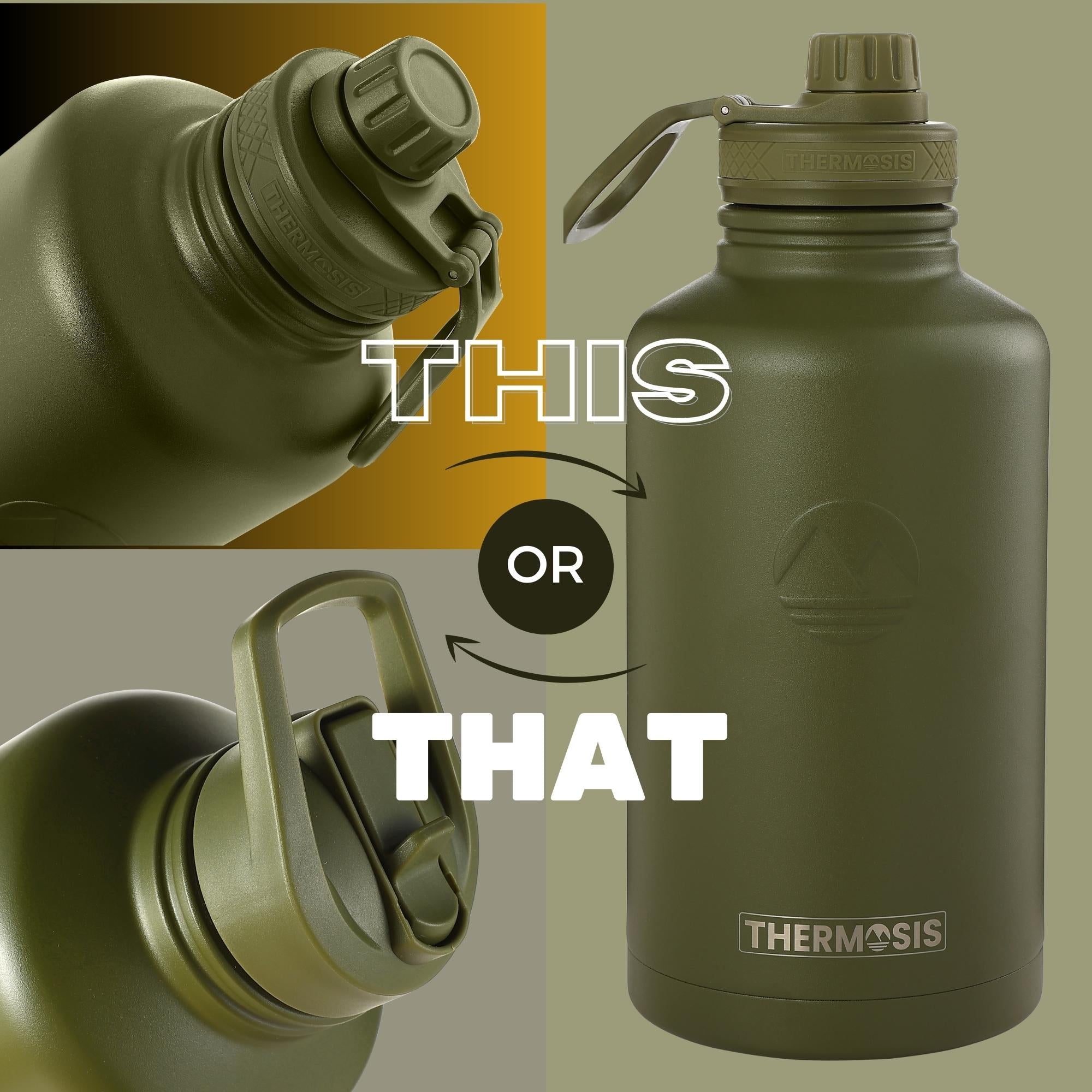THERMOSIS 64 Oz Water Bottle With Straw, Half Gallon Water Bottle Thermos,  64oz Insulated Water Bottle, Stainless Steel Water Bottles. Sports Water