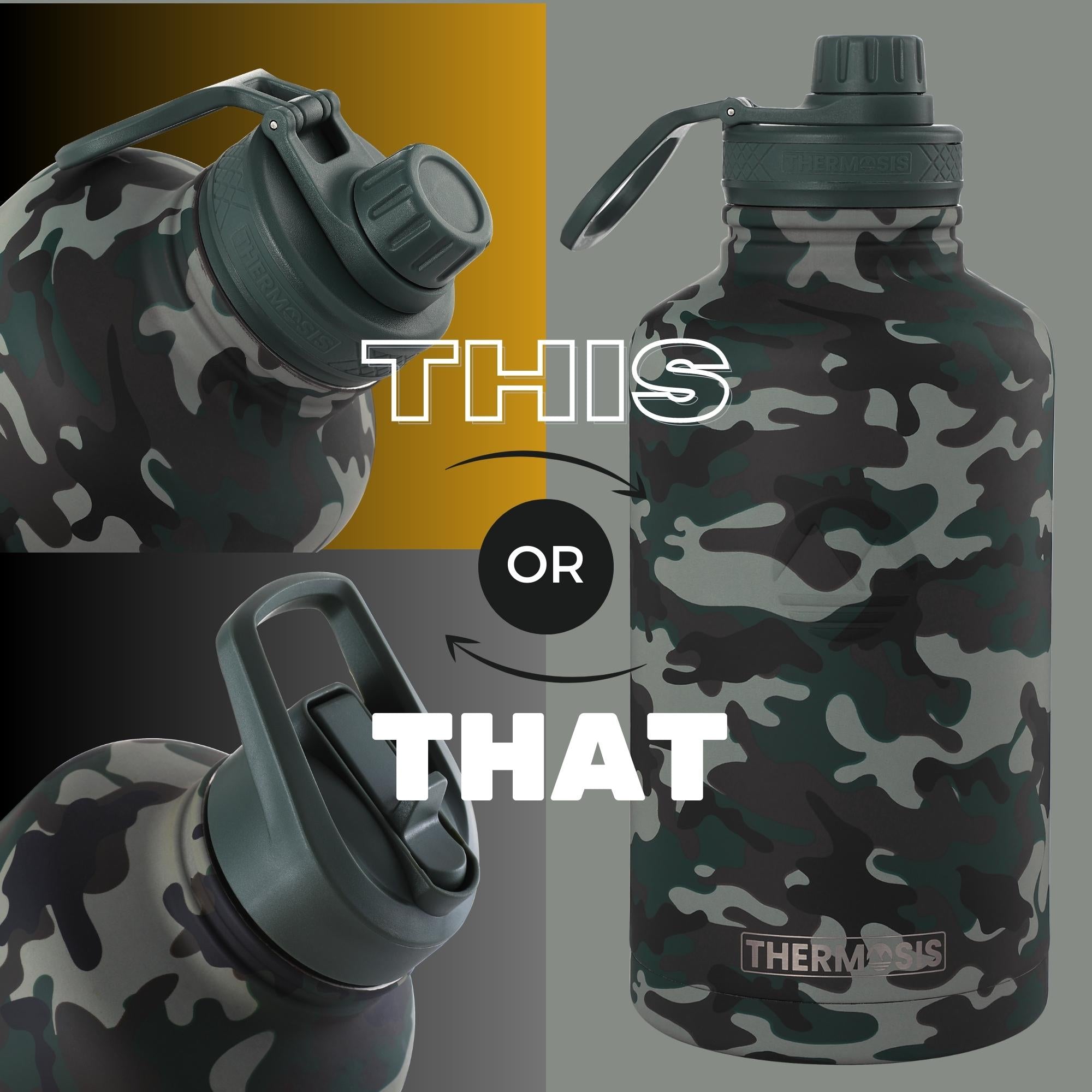 THERMOSIS 64 Oz Water Bottle With Straw, Half Gallon Water Bottle Thermos,  64oz Insulated Water Bottle, Stainless Steel Water Bottles. Sports Water