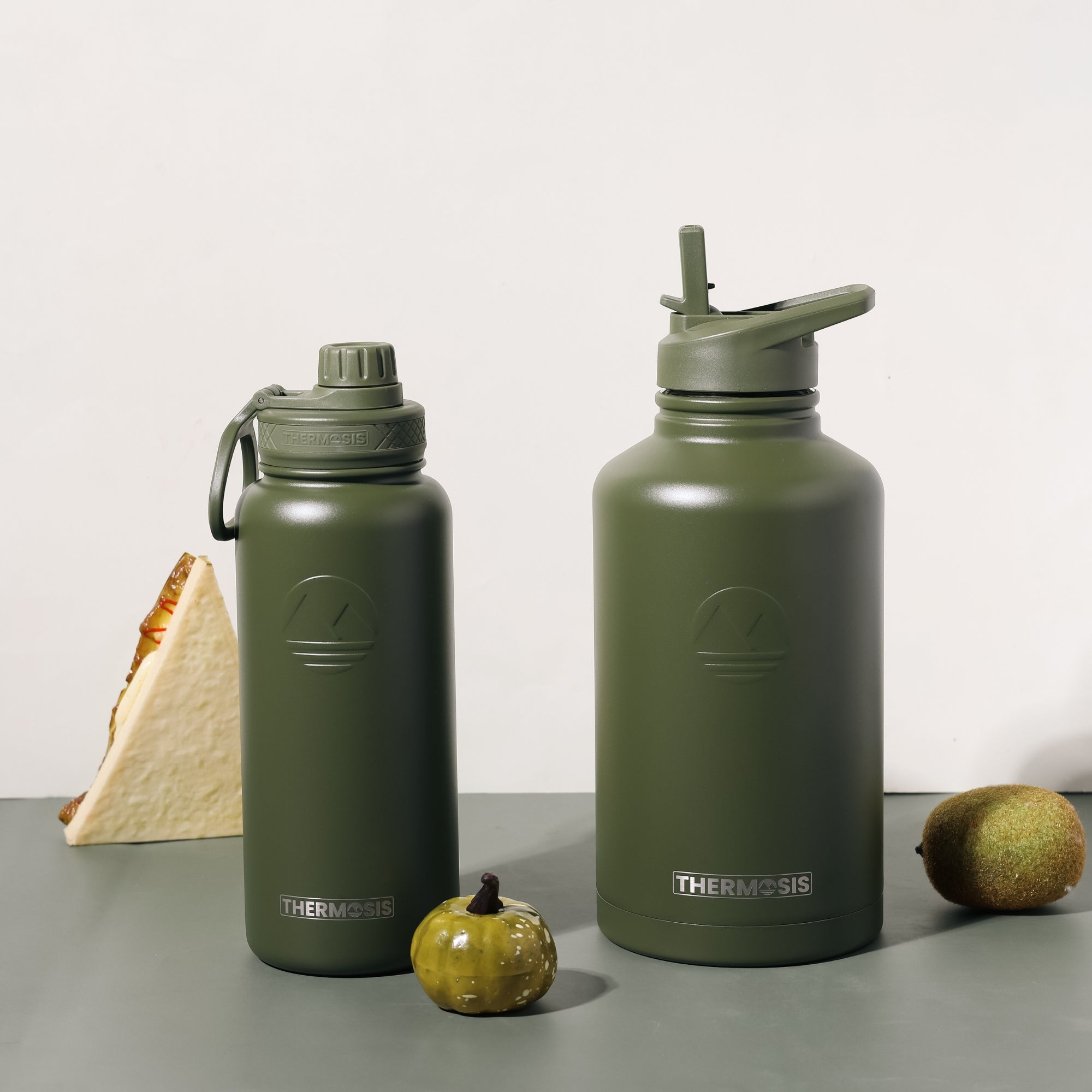 Insulated (64oz) Stainless Steel Water Bottle - Army Green