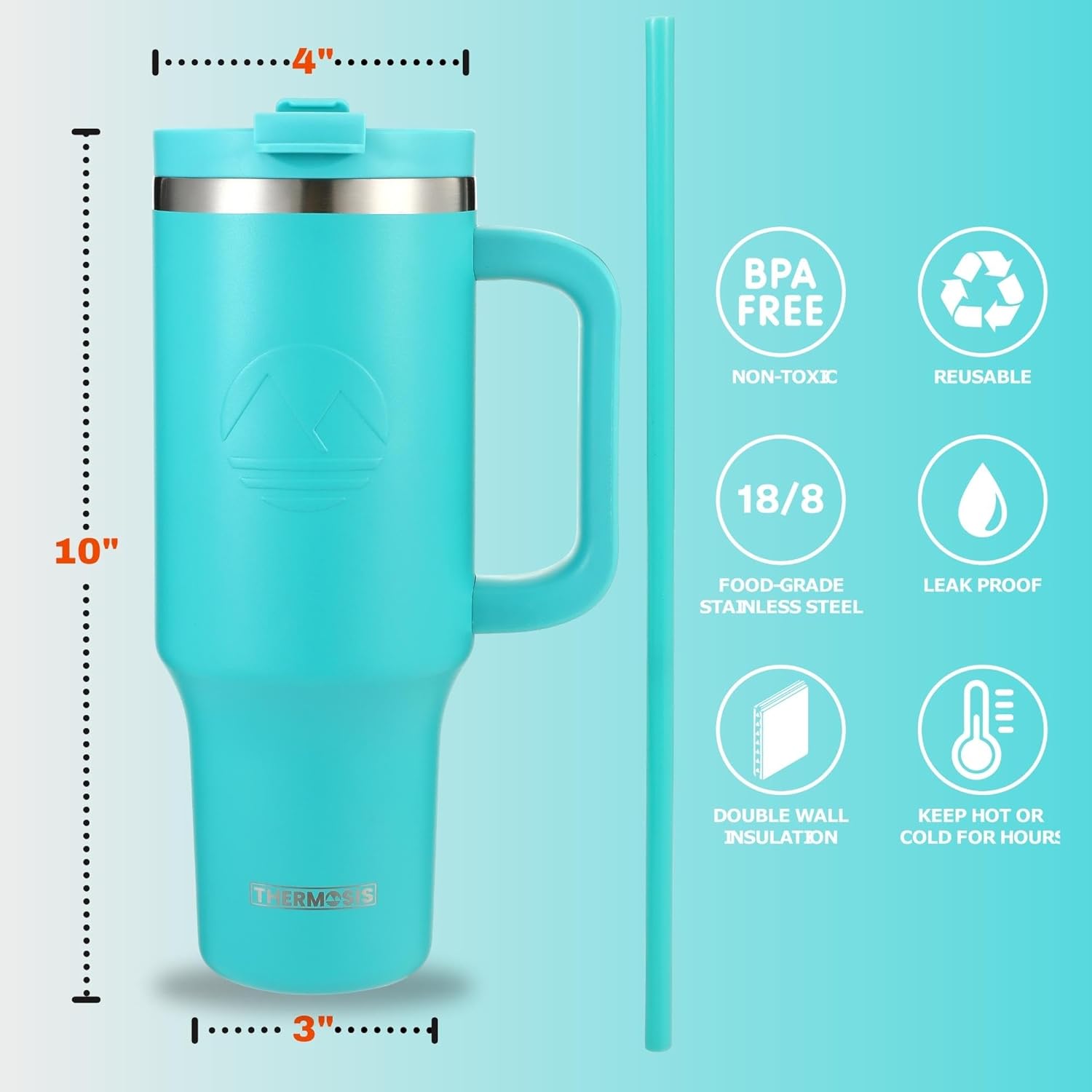 Insulated (40 Oz) Stainless Steel Tumbler - Teal