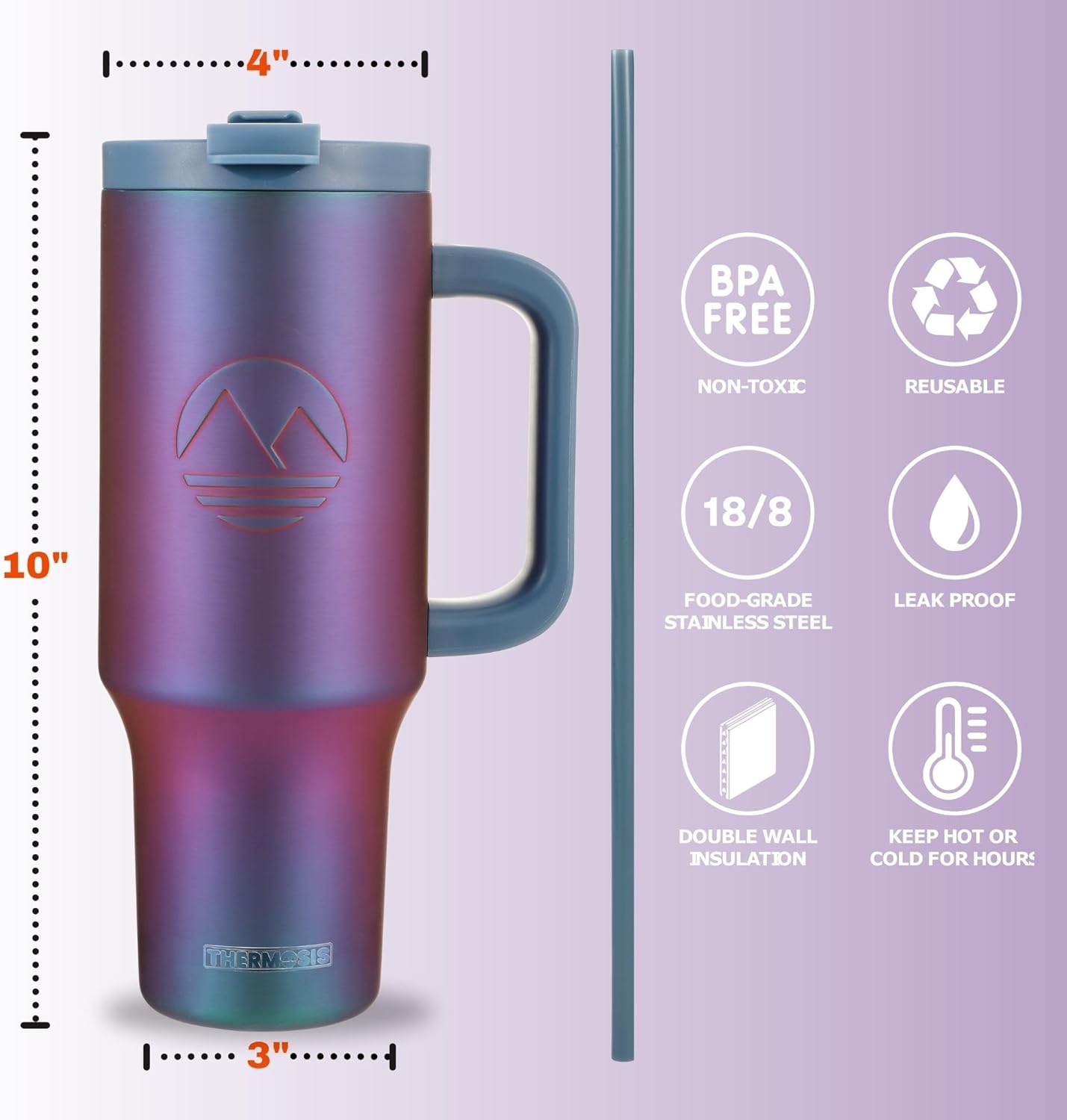 Insulated (40 Oz) Stainless Steel Tumbler - Violet